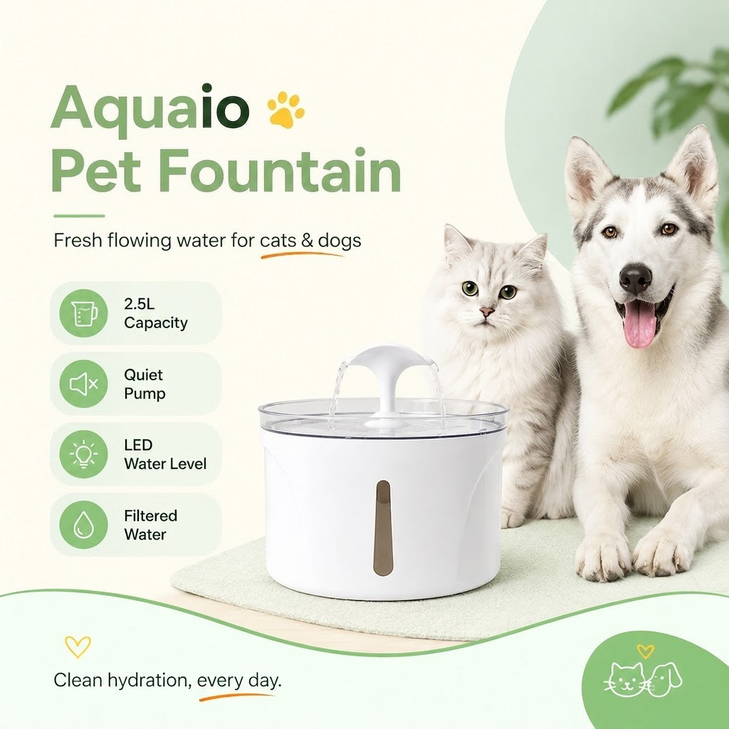 Aquio pet water fountain — cats and dogs love it